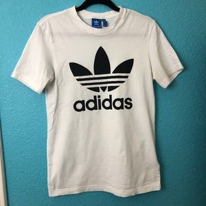 White Adidas Originals Classic Trefoil Tee